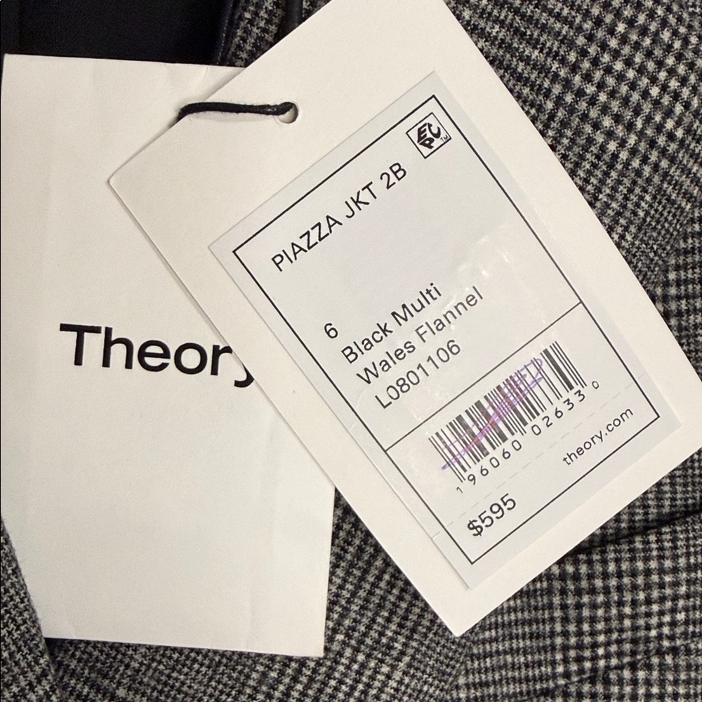 Theory virgin wool Piazza Jacket in Wales Flannel Double Breasted Blazer size 6 - Picture 4 of 8